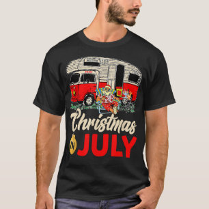 Christmas In July Camping Santa Campers Summer Vac T-Shirt