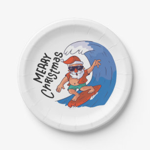 Christmas in July Card Classic Round Sticker Napki Paper Plate