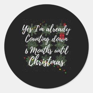 Christmas In July Christmas Countdown Classic Round Sticker