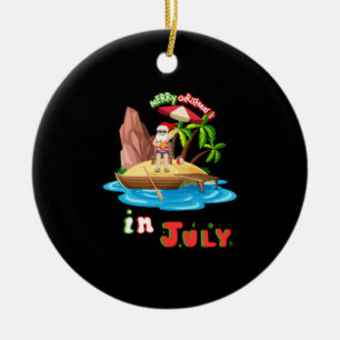 Christmas In July Christmas In July Sarcastic Sant Ceramic Tree Decoration