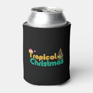 Christmas in July - Christmas Tropical Tree Can Cooler