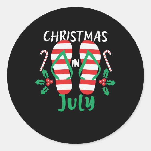 Christmas In July Classic Round Sticker (Front)