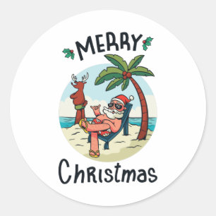 Christmas in July Classic Round Sticker