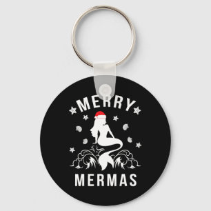 Christmas In July - Coastal Beach - Merry Mermas M Key Ring