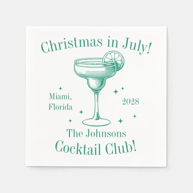 Christmas in July Cocktail Party Napkin (Front)