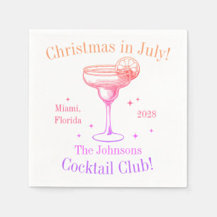 Christmas in July Cocktail Party Ombre Napkin