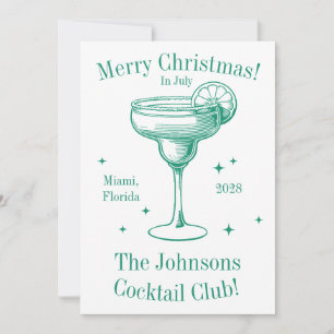 Christmas in July Cocktail Party Personalised Holiday Card