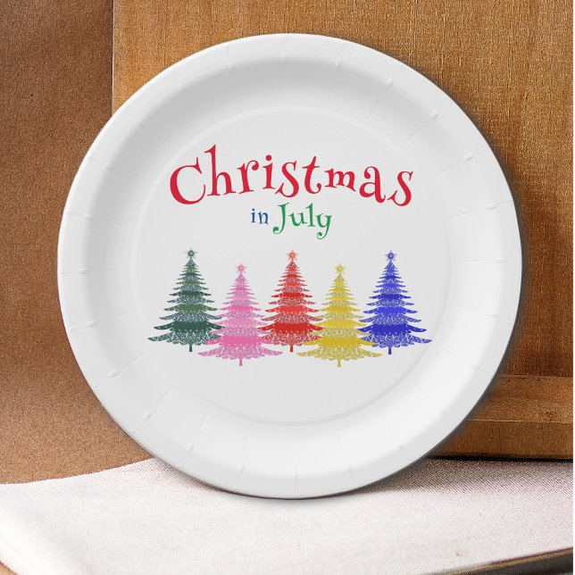 Christmas in July Colourful Party Paper Plate (Creator Uploaded)