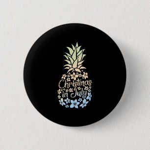 Christmas In July Colourful Pineapple Beach Summer 6 Cm Round Badge