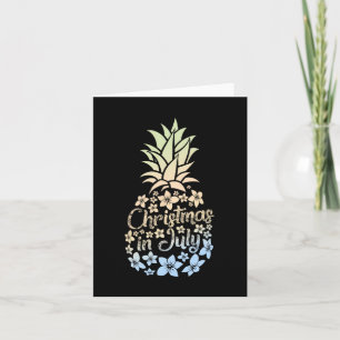 Christmas In July Colourful Pineapple Beach Summer Card