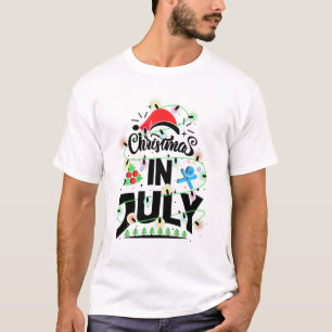 Christmas In July Colourful Xmas Tree Lights Hawai T-Shirt