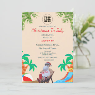 Christmas in July Custom Company Name & Logo Invitation