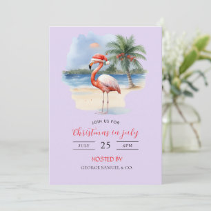 Christmas in July Custom Company Name Logo & Text Invitation