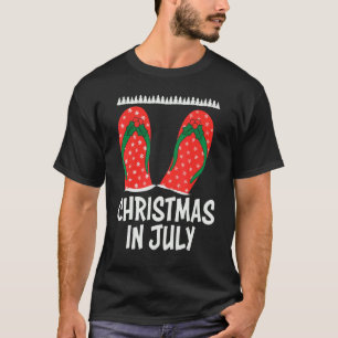 Christmas In July Cute Flip Flops On Seaside Summe T-Shirt