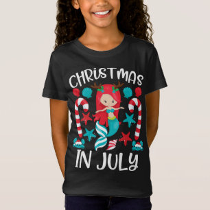 Christmas In July Cute Mermaid Summer T-Shirt