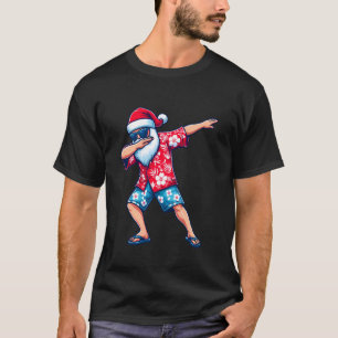 Christmas in July Dabbing Santa Boys Men Hawaiian  T-Shirt
