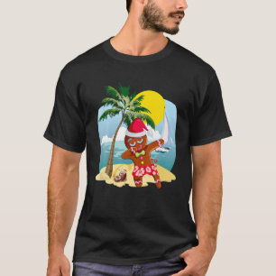 Christmas In July Dabbing Santa Gingerbread Summer T-Shirt