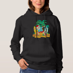 Christmas in July Dabbing Santa Tropical Christma Hoodie