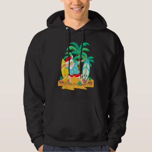 Christmas in July Dabbing Santa Tropical Christma Hoodie