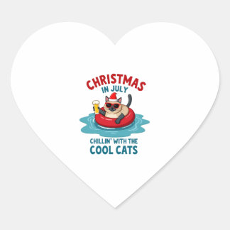 Christmas In July Daddy Mommy Chillin With The Sia Heart Sticker