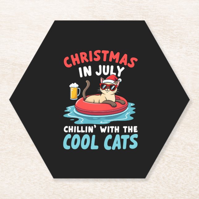 Christmas In July Daddy Mommy Chillin With The Sia Paper Coaster (Front)