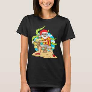 Christmas In July Disc Golf Santa Beer Frisbee Gol T-Shirt