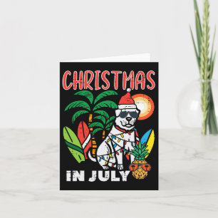 Christmas In July Dog Lover Beach Xmas Summer Men  Card