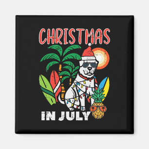 Christmas In July Dog Lover Beach Xmas Summer Men Magnet