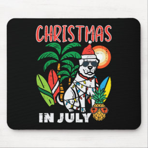 Christmas In July Dog Lover Beach Xmas Summer Men  Mouse Pad