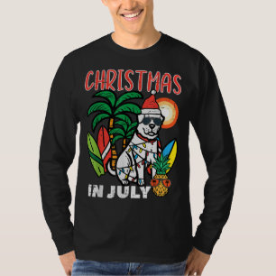 Christmas In July Dog Lover Beach Xmas Summer T-Shirt