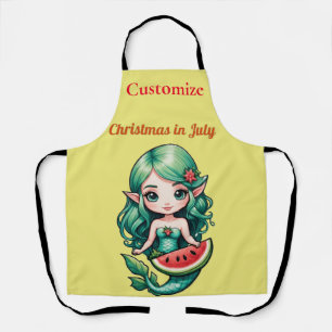 Christmas in July Elf Mermaid Thunder_Cove Apron