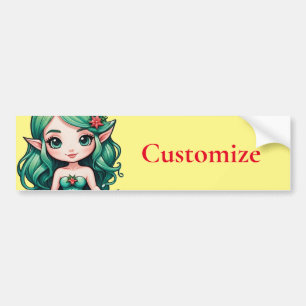 Christmas in July Elf Mermaid Thunder_Cove Bumper Sticker