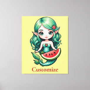 Christmas in July Elf Mermaid Thunder_Cove Canvas Print