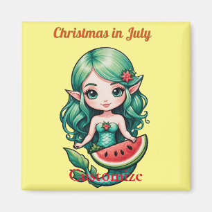 Christmas in July Elf Mermaid Thunder_Cove Magnet