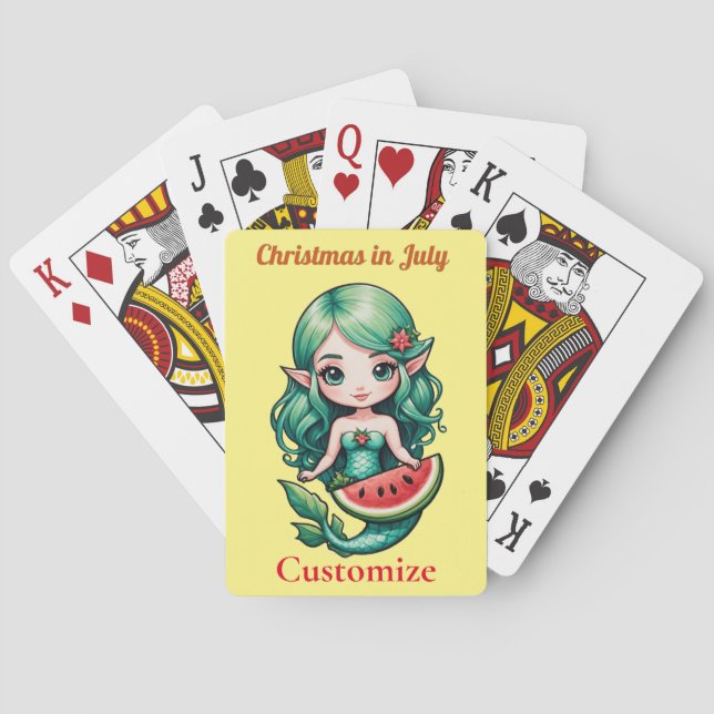 Christmas in July Elf  Mermaid Thunder_Cove  Playing Cards (Back)
