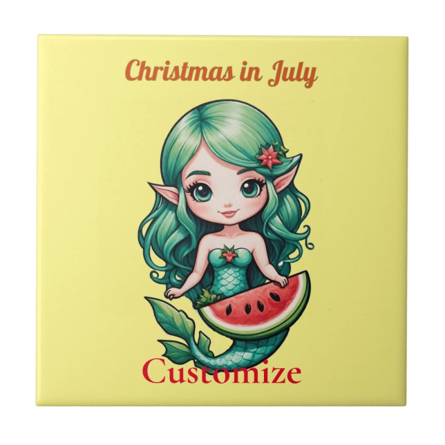 Christmas in July Elf  Mermaid Thunder_Cove  Tile (Front)