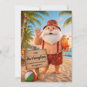 Christmas in July Family BBQ Invitation
