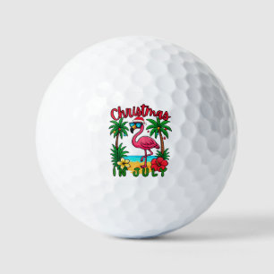Christmas in July Flamingo Golf Balls