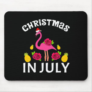 Christmas In July Flamingo Hawaiian Summer Beach V Mouse Pad