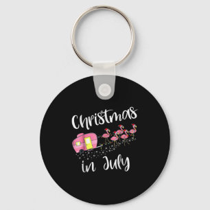 Christmas In July Flamingo Nk  Key Ring