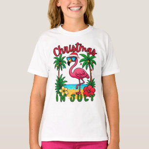 Christmas in July Flamingo T-Shirt
