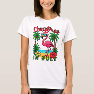 Christmas in July Flamingo T-Shirt