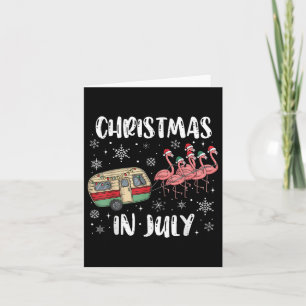 Christmas In July Flamingo Trailer Summer Xmas Cam Card