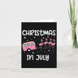 Christmas In July Flamingo Trailer Summer Xmas Cam Card