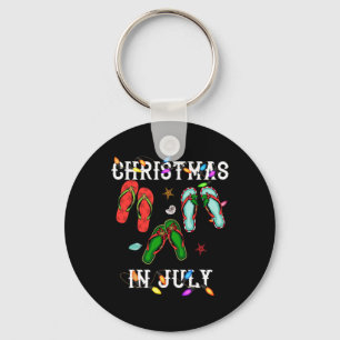 Christmas In July Flip Flap Christmas Light Summer Key Ring