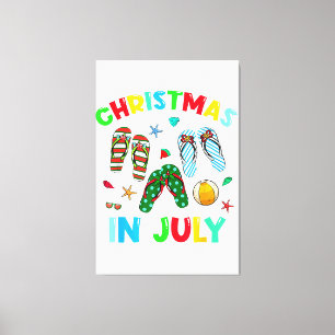 Christmas In July Flip Flop Funny Summer Xmas Men  Canvas Print