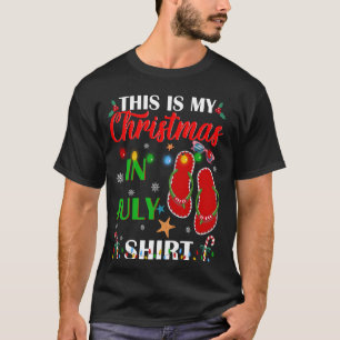 Christmas In July Flip-Flop With Christmas Lights T-Shirt