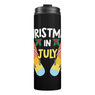 Christmas In July Flip Flops Funny Summer Tropical Thermal Tumbler