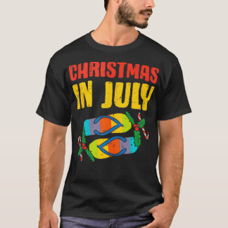 Christmas In July Flip Flops Summer Beach Xmas Men T-Shirt