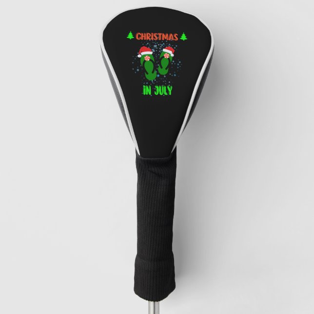 Christmas in July Flip Flops Summer with santa Vac Golf Head Cover (Front)